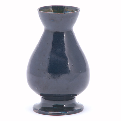 Appraisal: GEORGE OHR Baluster vase covered in indigo glaze G E