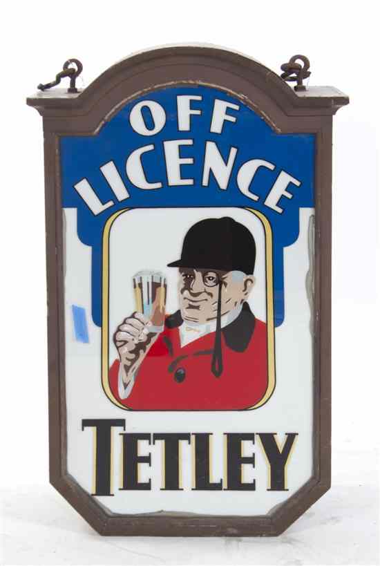 Appraisal: An English Breweriana Advertising Sign Tetley's Ale the frame having