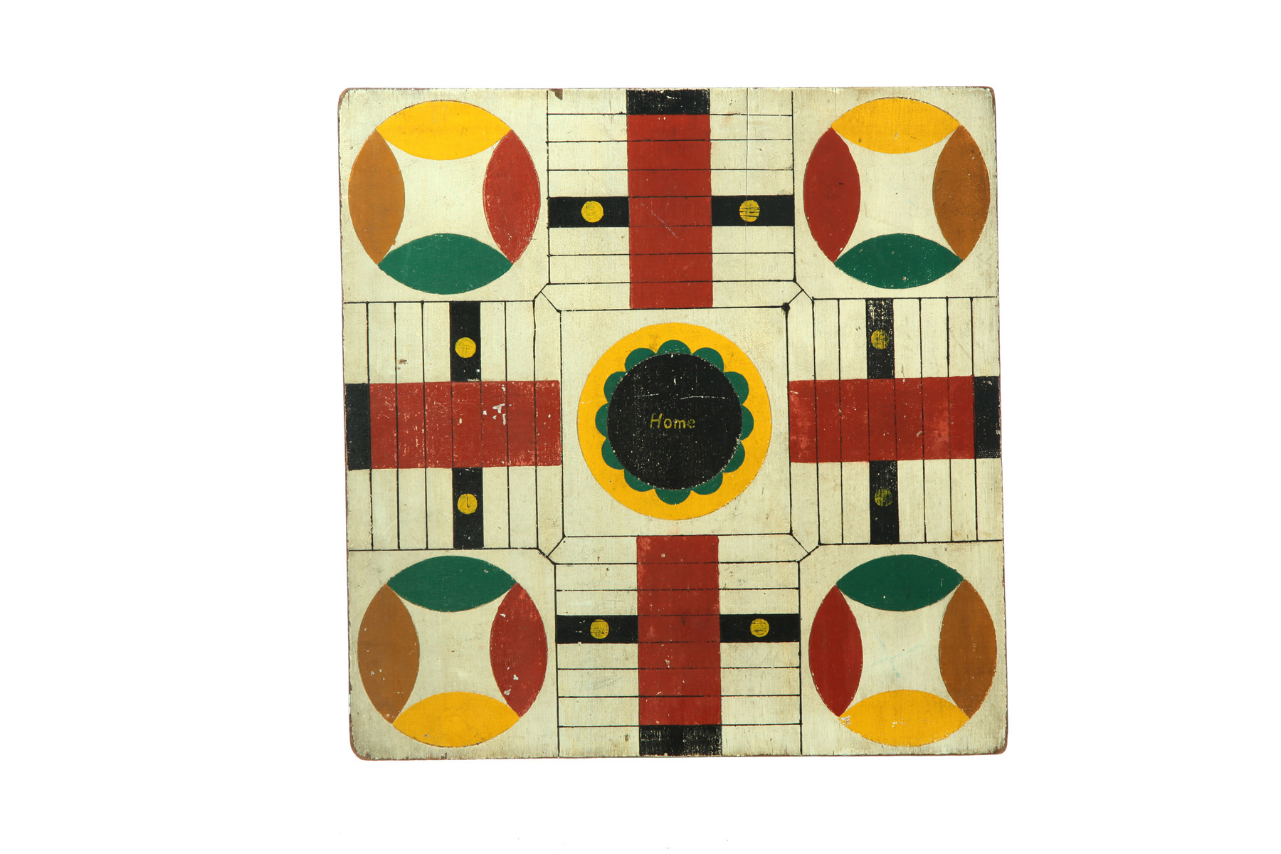 Appraisal: GAMEBOARD American late th century poplar Single board with parcheesi