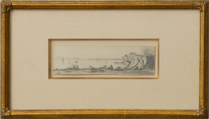 Appraisal: EUROPEAN SCHOOL SEASCAPE Pencil on paper unsigned x in sheet