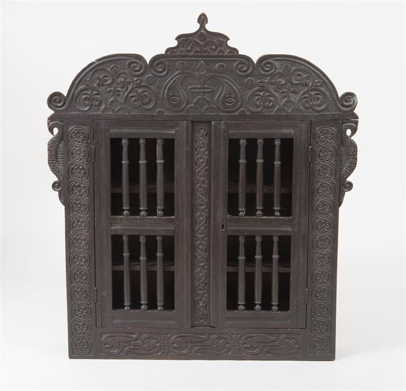 Appraisal: GERMAN PROVINCIAL CARVED HANGING CABINET x x in Collection of