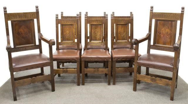 Appraisal: lot of Italian Renaissance Revival walnut dining chairs th c