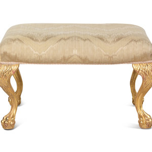 Appraisal: A Georgian Style Giltwood Stool th Century Height x width