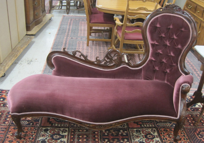 Appraisal: VICTORIAN STYLE FAINTING COUCH Louis XV substyle th century having