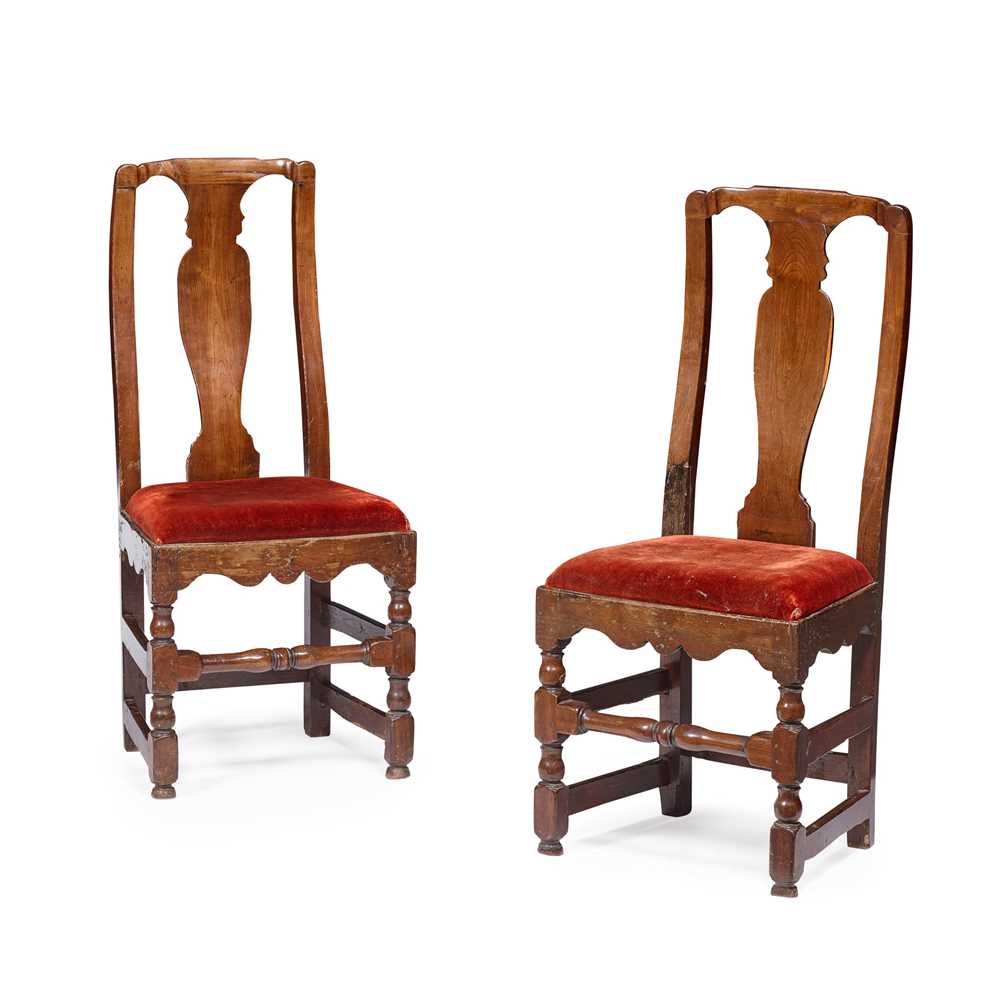 Appraisal: PAIR OF SCOTTISH QUEEN ANNE LABURNUM SIDE CHAIRS EARLY TH