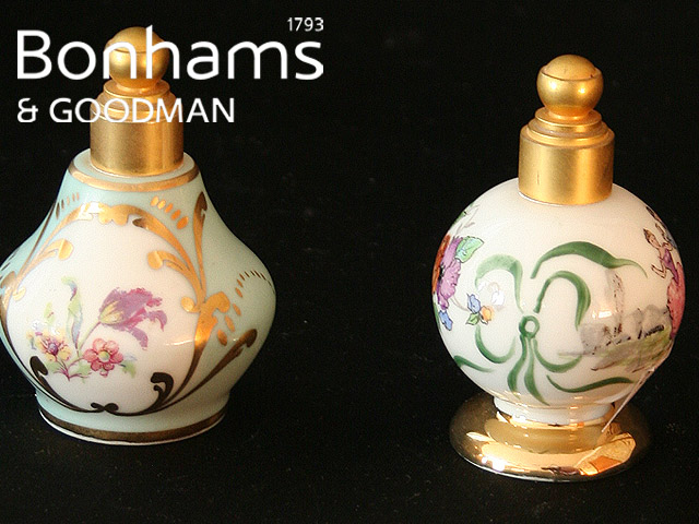 Appraisal: Two Limoges scent bottles and covers with painted and gilded