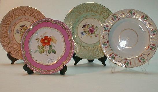 Appraisal: A thC porcelain botanical dessert plate painted with roses to