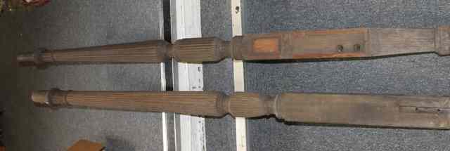 Appraisal: A PAIR OF MAHOGANY BED POSTS th Century each of