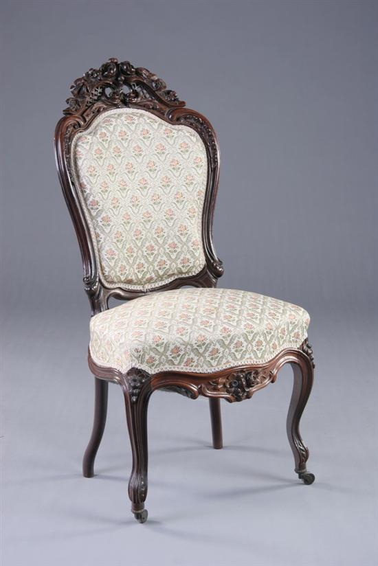 Appraisal: NEW YORK ROCOCO REVIVAL SIDE CHAIR th century attributed to