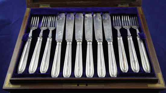 Appraisal: A cased set of eighteen pairs of Victorian silver beaded