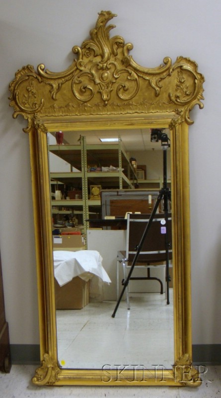 Appraisal: Victorian Rococo Revival Gilt-gesso and Wood Mirror approx lg in