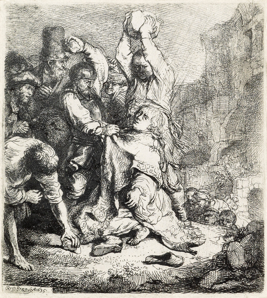 Appraisal: REMBRANDT VAN RIJN The Stoning of St Stephen Etching and