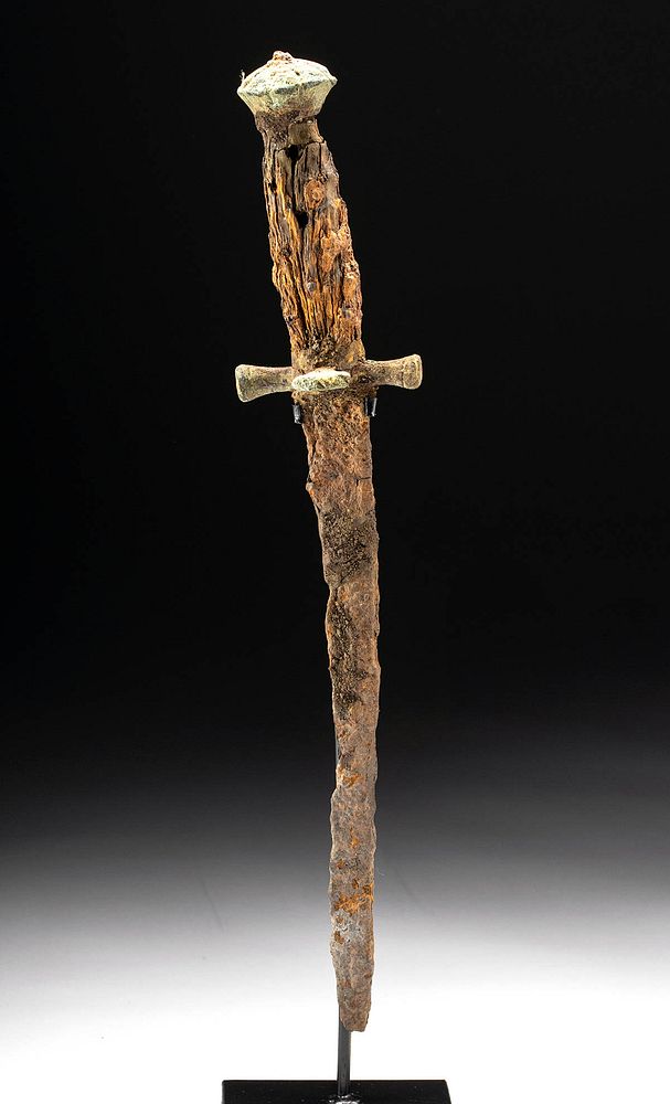 Appraisal: Rare European Medieval Iron Wood and Bronze Dagger England Medieval