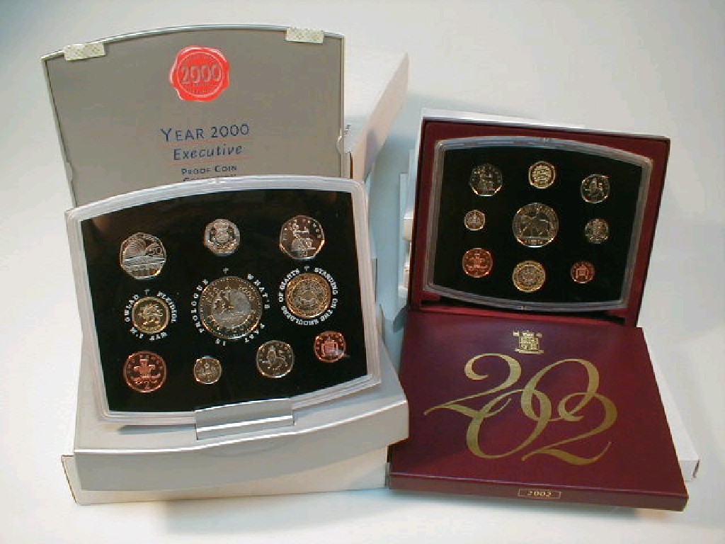 Appraisal: Nine boxed Royal Mint proof and executive coin sets