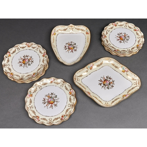 Appraisal: A Wedgwood bone china dessert service c printed and painted