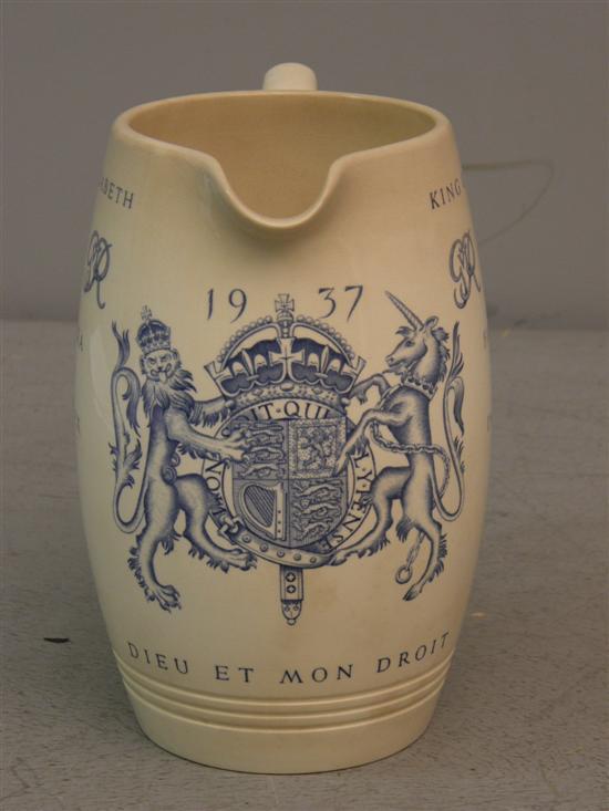 Appraisal: Keith Murray Wedgwood George VI commemorative jug h in