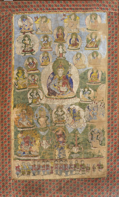 Appraisal: A TIBETAN THANGKA painted on cloth with a central depiction