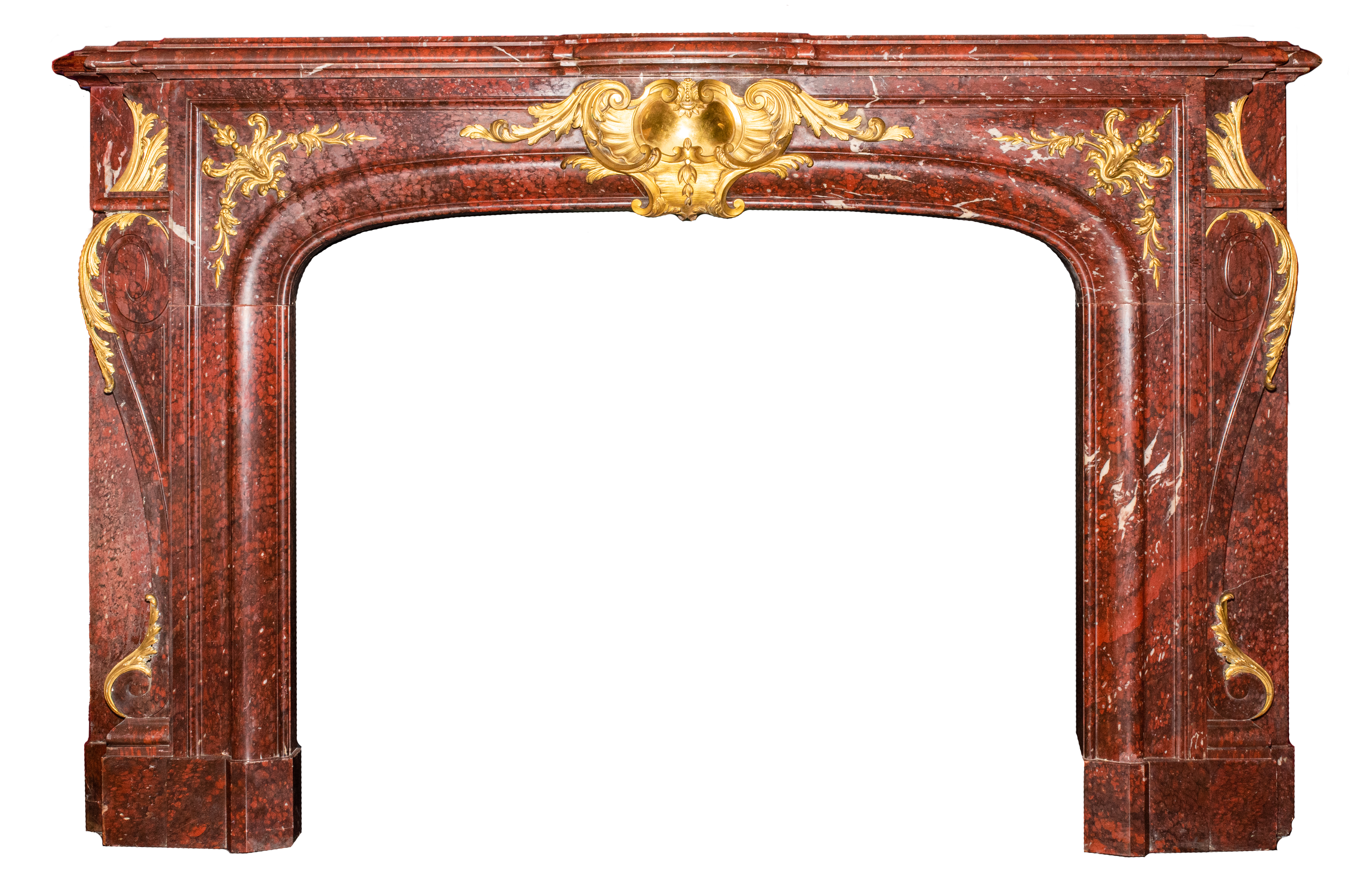 Appraisal: FRENCH LOUIS XV MANNER MARBLE ORMOLU FIREPLACE French Louis XV