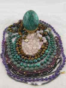 Appraisal: A mixed lot comprising eleven necklaces including malachite and tigers