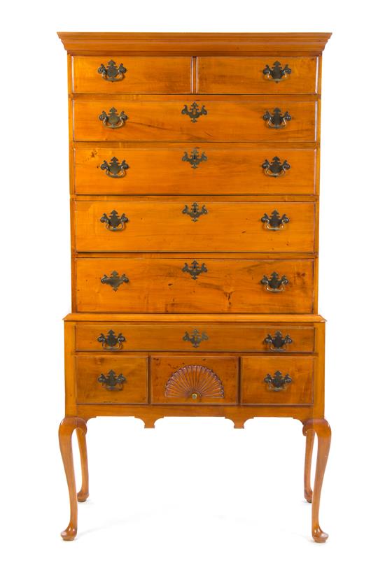 Appraisal: Sale Lot An American Queen Anne Cherry Highboy in two