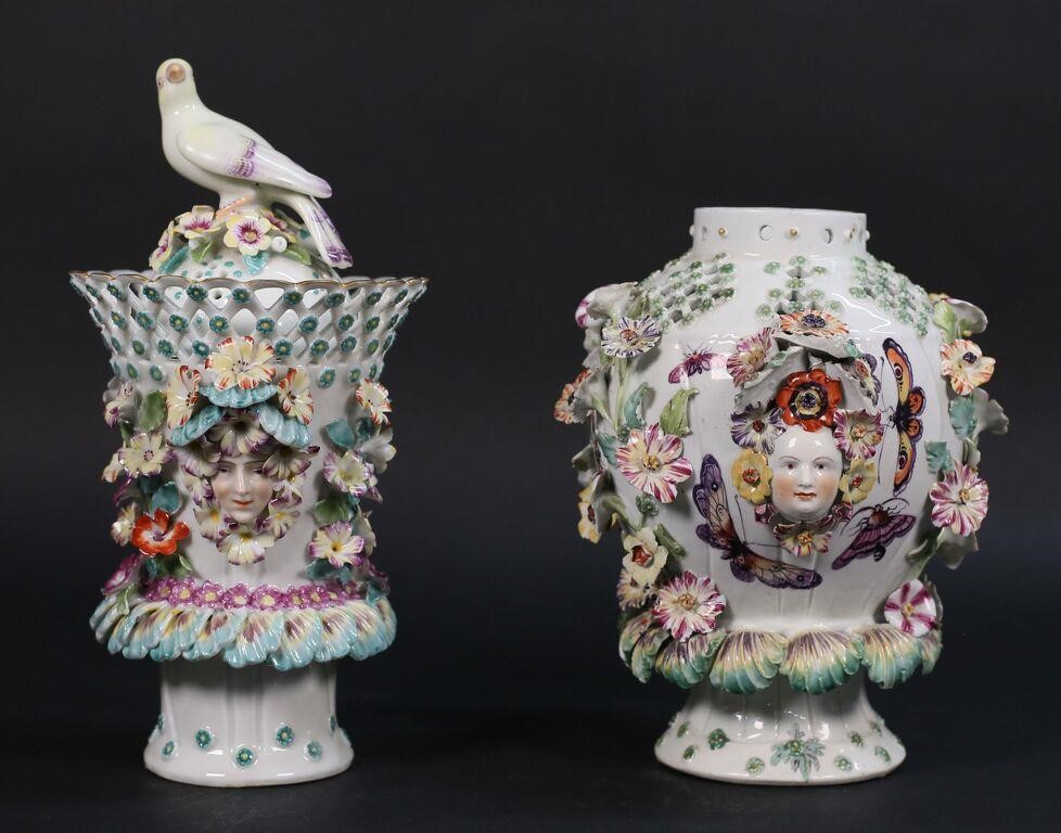 Appraisal: CHELSEA SAMSON PORCELAIN FRILL VASES porcelain Frill vases one with