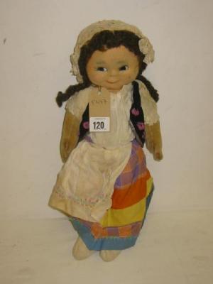 Appraisal: A Chad Valley Bambina doll her moulded felt face with