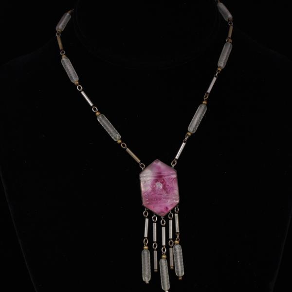 Appraisal: Czech Art Deco Frosted Crystal necklace