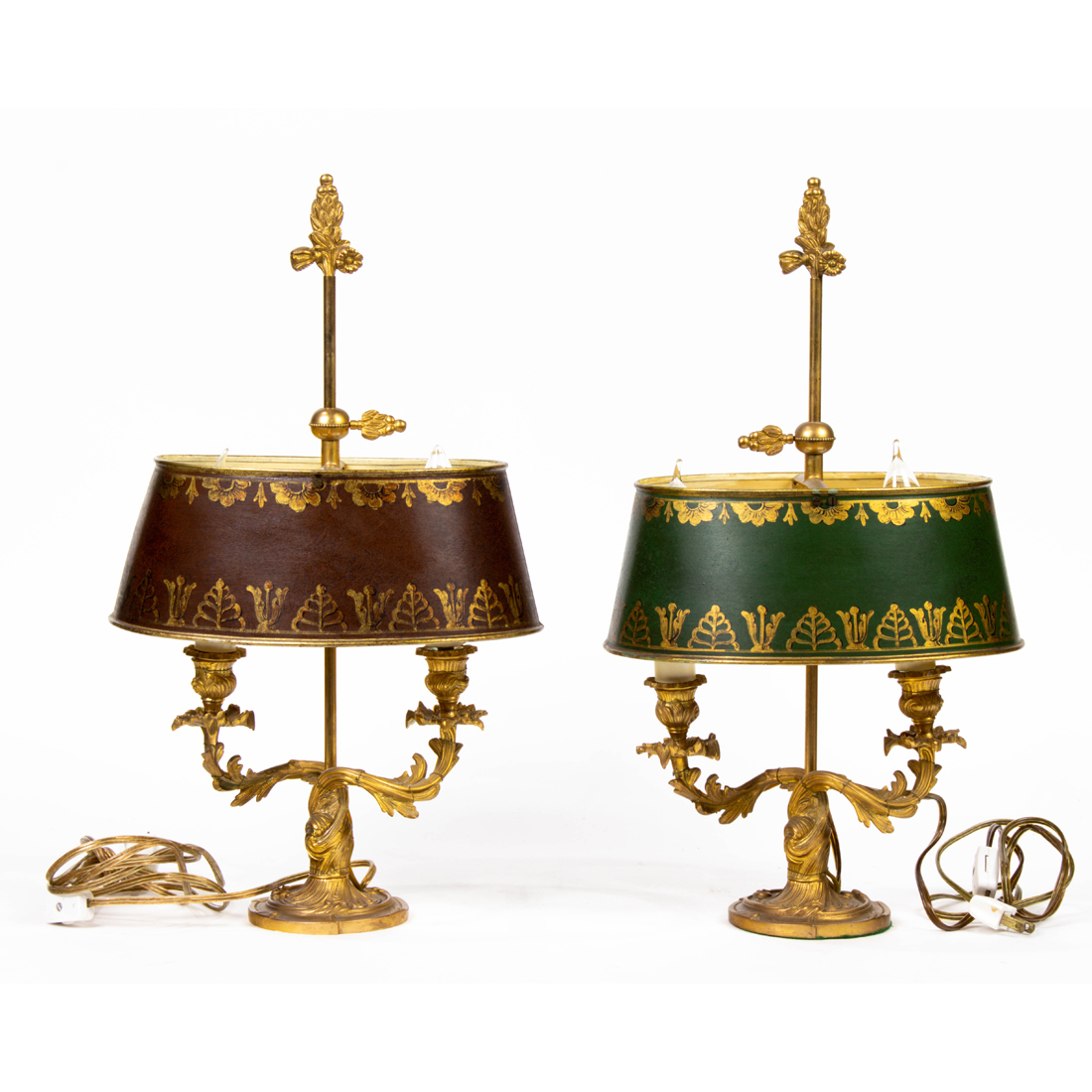 Appraisal: A pair of Louis XV style gilt bronze bouillotte candlestick