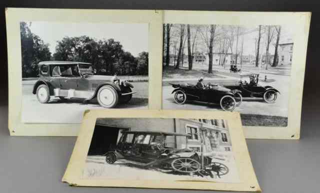 Appraisal: Manning Bros Photos Of Antique AutosThree black and white antique