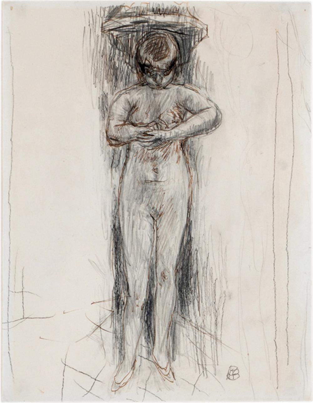 Appraisal: PIERRE BONNARD - MARTHE A SA TOILETTE pen and ink