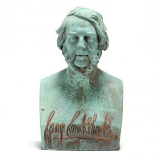 Appraisal: William Behnes English circa bronze bust of the caricaturist and