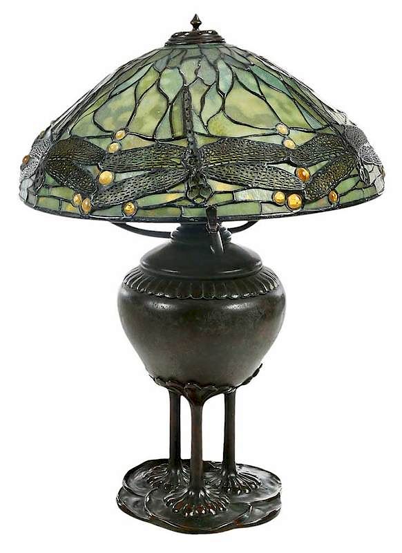 Appraisal: Tiffany Studios Bronze Dragon Fly Table Lamp New York th