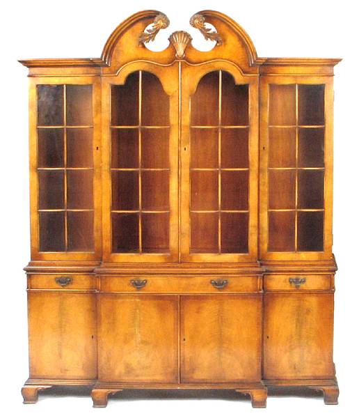 Appraisal: A George I style breakfront bookcase height in width in