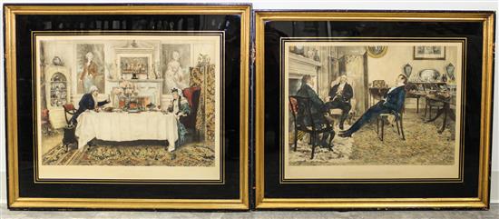 Appraisal: Sale Lot Two English Hand Colored Engravings th century Darby