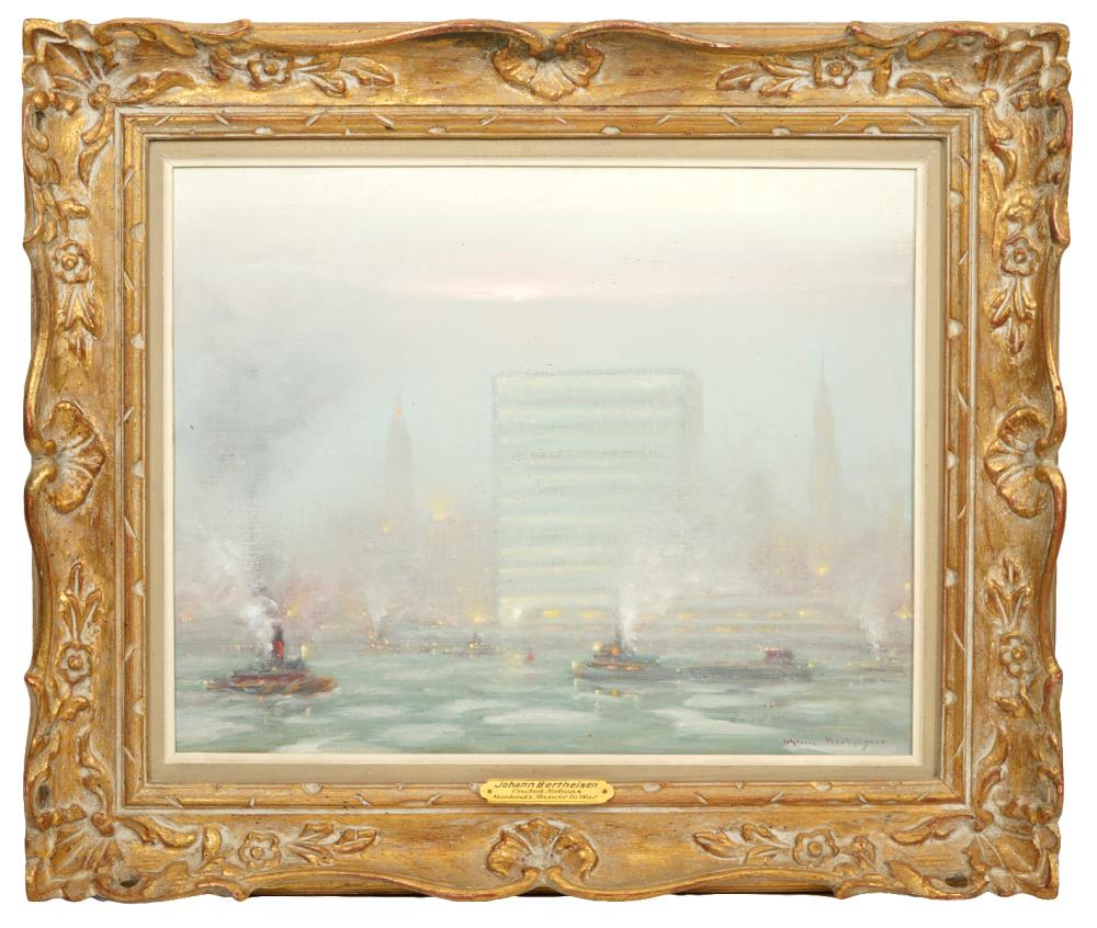 Appraisal: Johann Berthelsen American - 'United Nations from the East River'