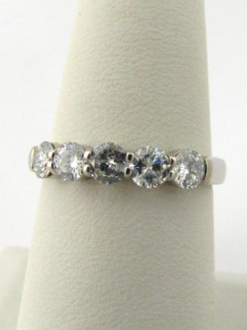 Appraisal: K five diamond anniversary ring each diamond approximately ct total