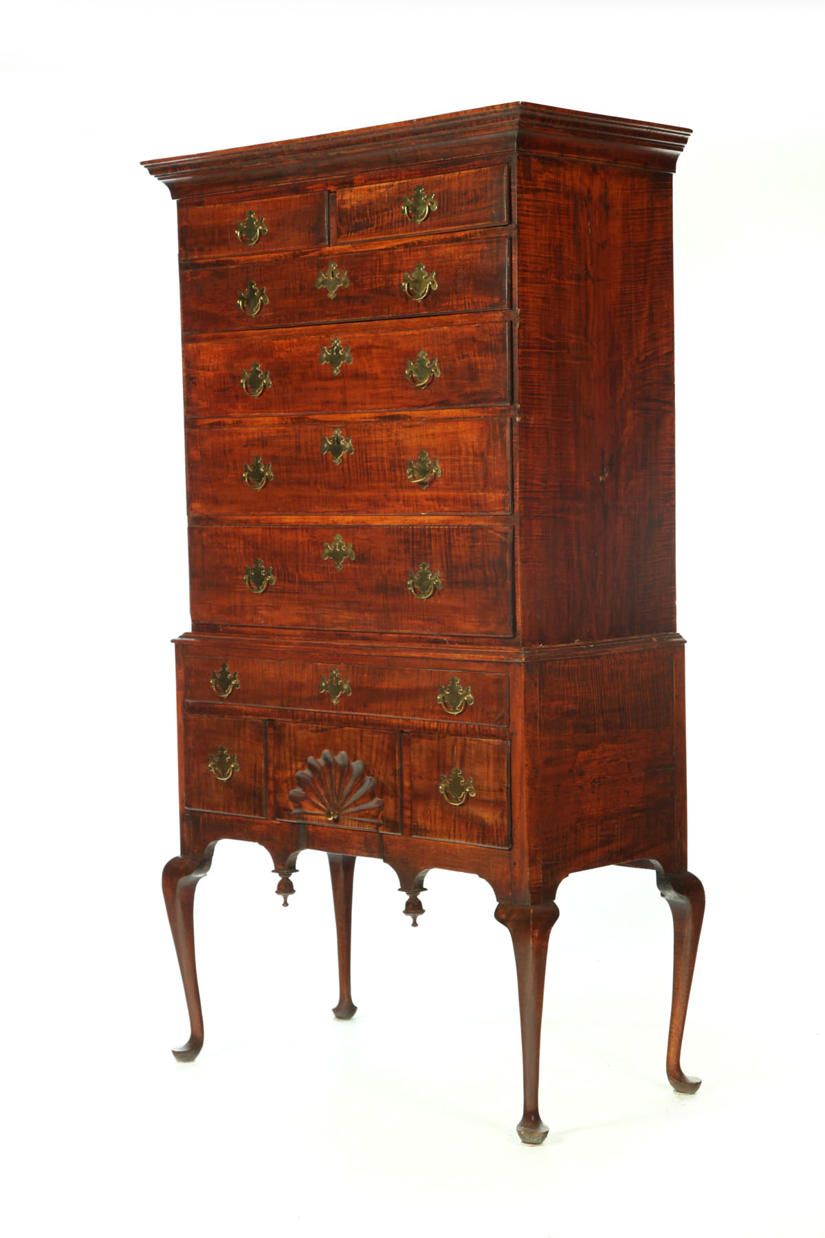 Appraisal: QUEEN ANNE HIGH CHEST OF DRAWERS New England rd quarter-