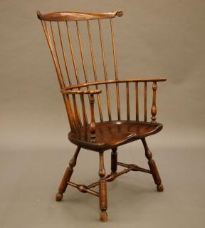 Appraisal: Philadelphia comb back Windsor armchair An th century Philadelphia comb