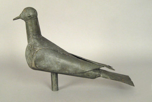 Appraisal: Tinned sheet iron pigeon ornament th c h w