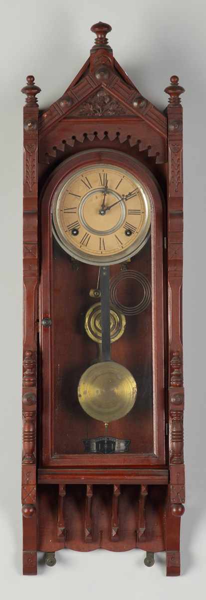 Appraisal: Kroeber Regulator Carved cherry case with applied rosettes and moldings