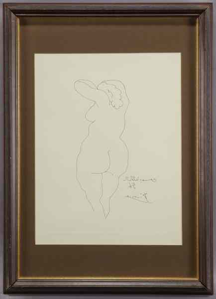 Appraisal: Pablo Picasso etching titled ''Femme Vue de Dos''Plate ''H x