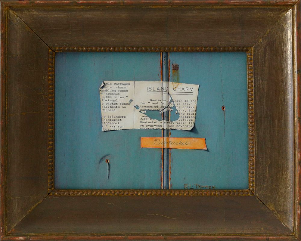 Appraisal: Robert Trotter Tromp l'oeil Oil On Panel Island Charm Robert