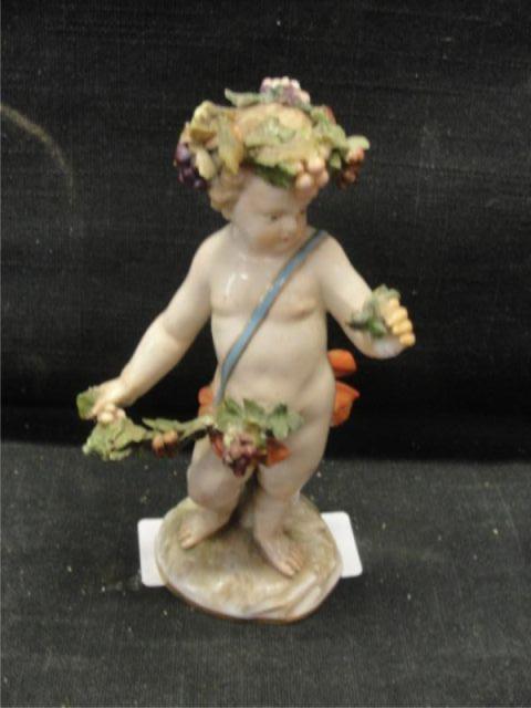 Appraisal: MEISSEN Figure of a Boy As is-some flowers are loose