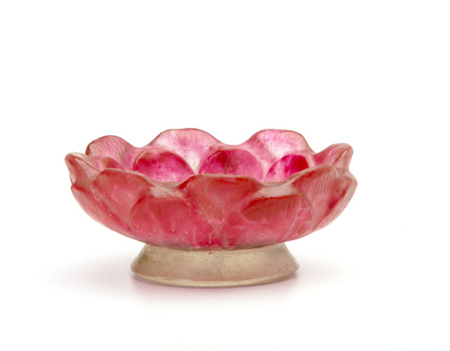 Appraisal: GABRIEL ARGY-ROUSSEAU Pate-de-cristal footed bowl modelled as a stylized poppy