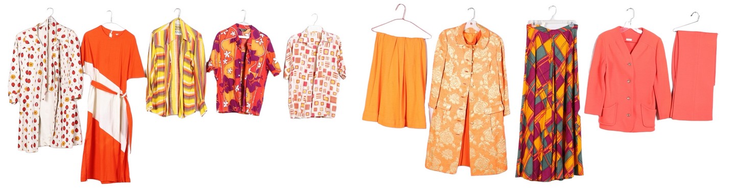 Appraisal: Pc 's 's Garment group to include orange and gold