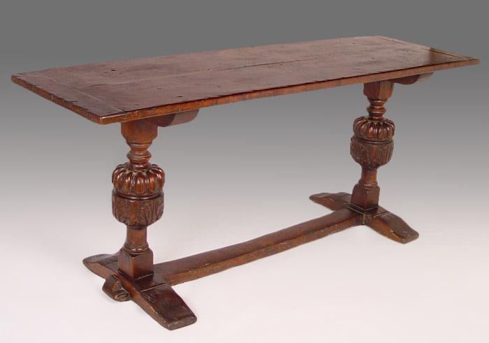 Appraisal: EARLY ELIZABETHAN REFECTORY TABLE A two plank top with bread