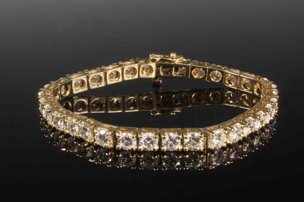 Appraisal: BRACELET - One Lady's K Yellow Gold Tennis Style Link