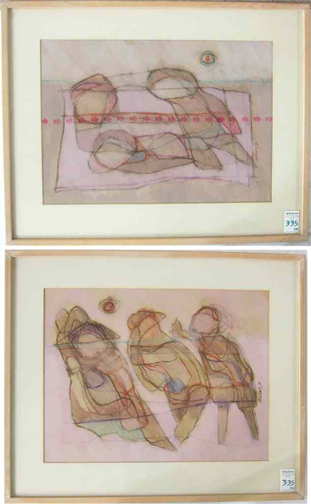 Appraisal: EVELYN SHEEHAN TWO MIXED MEDIAS ON PAPER Oregon th century