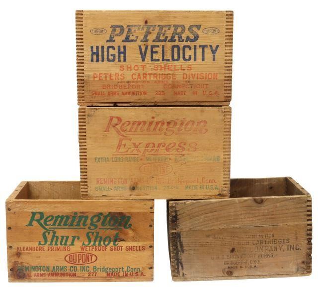 Appraisal: lot of Vintage Remington Ammunition wood boxes Remington Express gauge