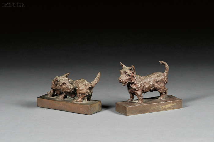 Appraisal: Edith Barretto Parsons American - Pair of Bookends Featuring Terriers